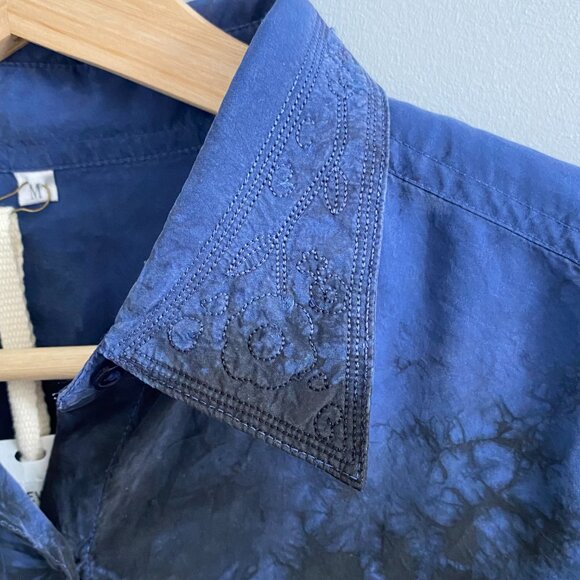 Urban Outfitters Urban Renewal Silky Oversized Tie-Dye Button Down Shirt - Picture 6 of 10